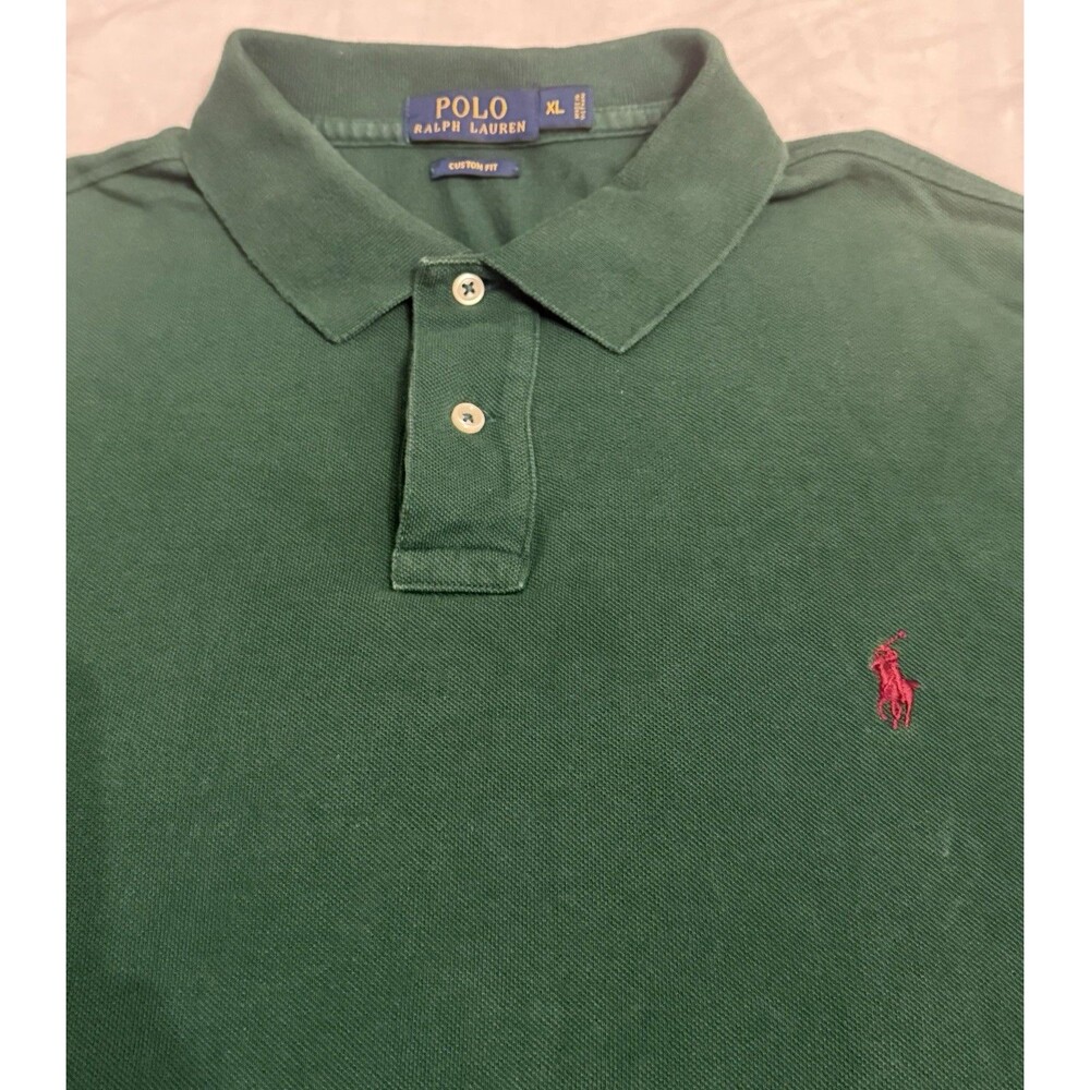 Polo Ralph Lauren Men's XL Green Polo Shirt Custom Fit Pony Logo